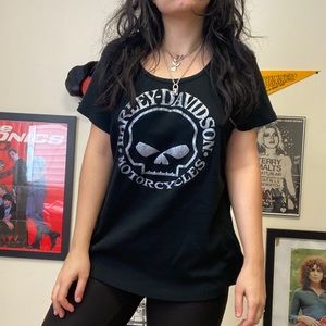 Harley Davidson Metallic Skull Tee
